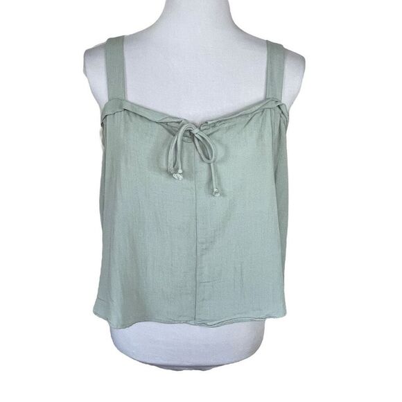 Final Touch Summer Tie Front Tank Top Sage Green Size Small - Picture 1 of 8